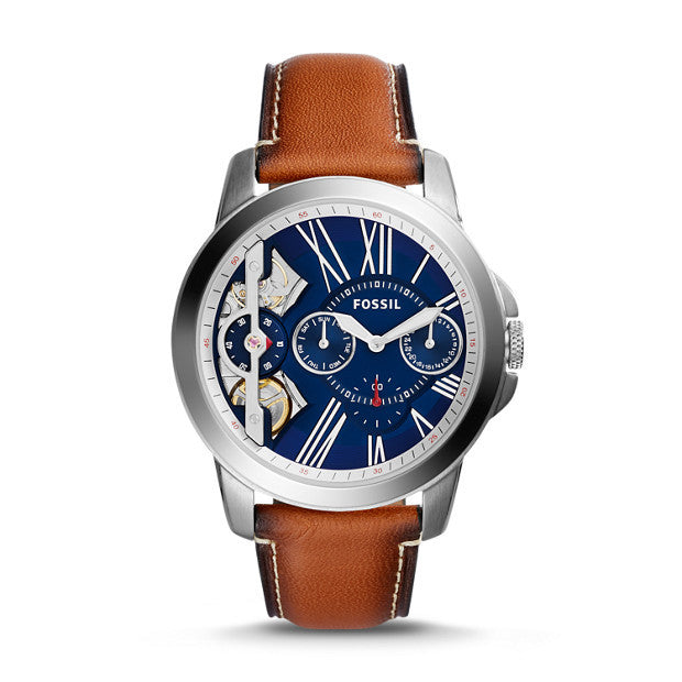 Fossil Grant Twist Three-Hand Leather Watch